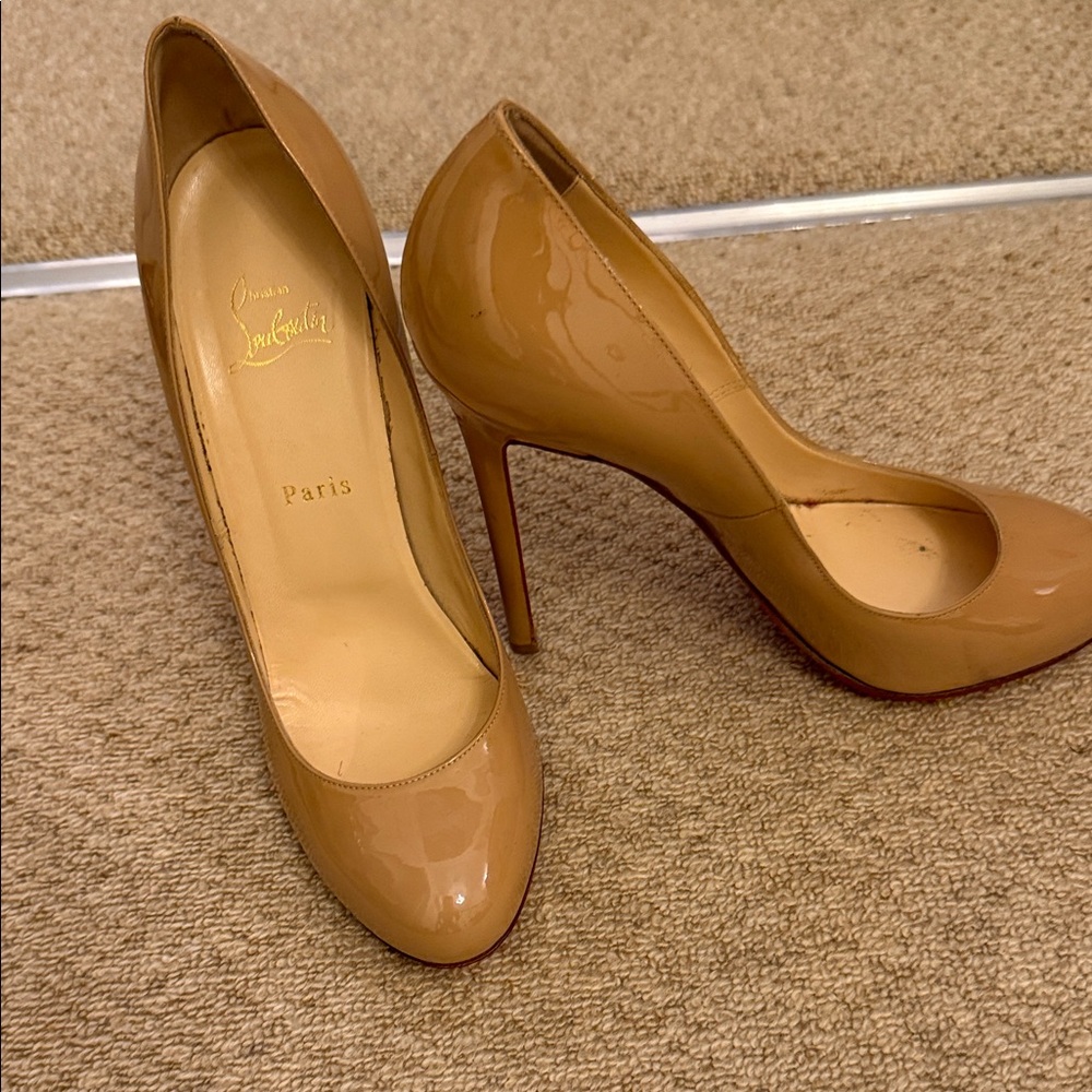 Christian Louboutin Nude Patent Leather Heels